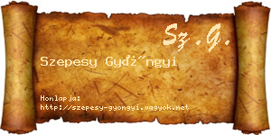 Szepesy Gyöngyi névjegykártya