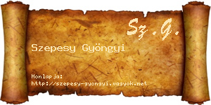 Szepesy Gyöngyi névjegykártya